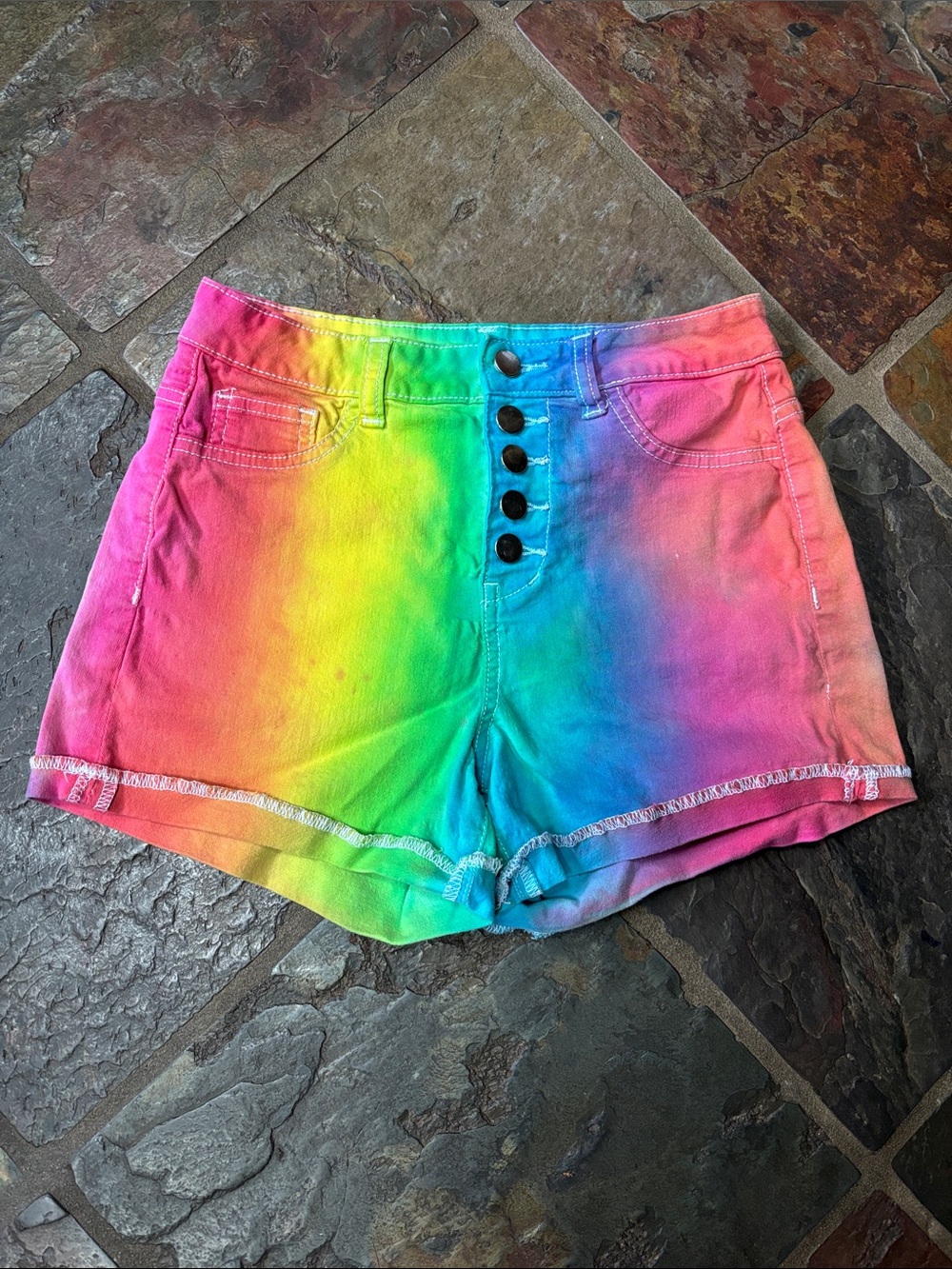 Forever 21 Tie Dye Rainbow Shorts